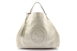 Gucci Tote Bag Soho Calfskin Ivory White